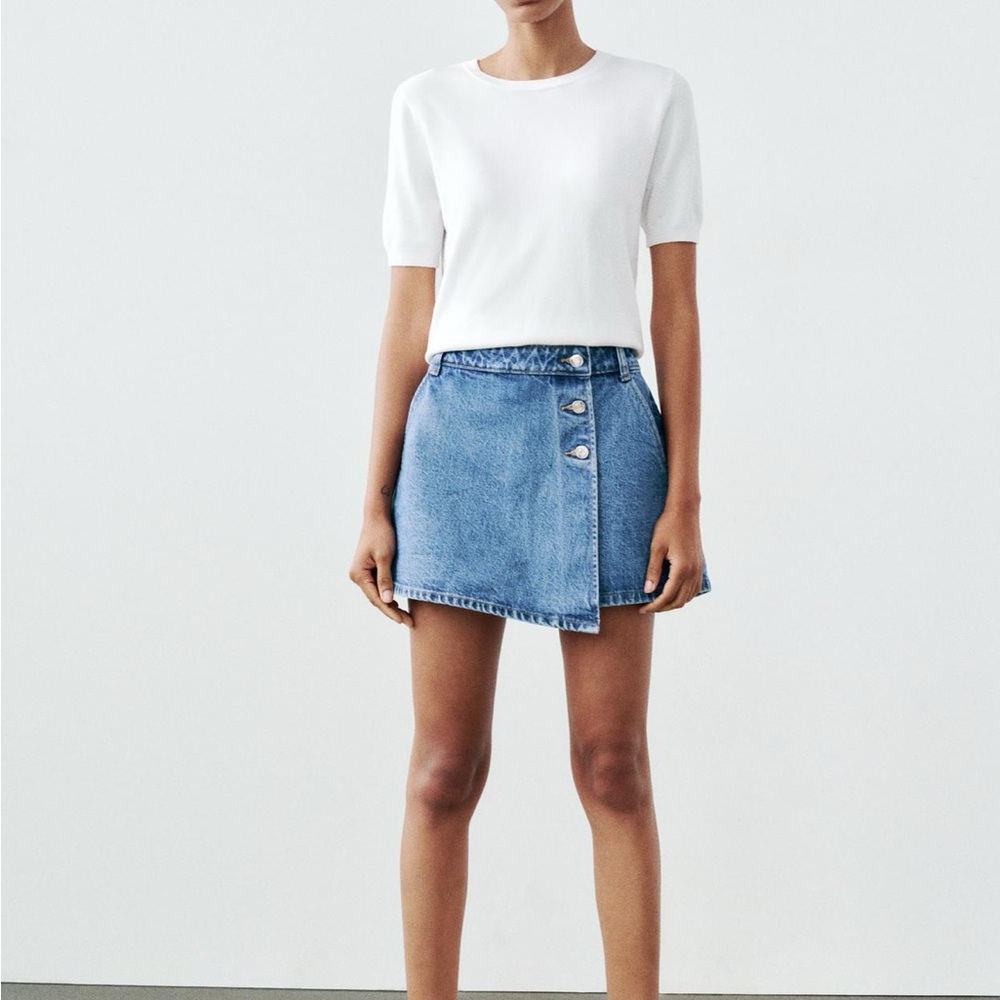 Zara Wrap Denim Skort